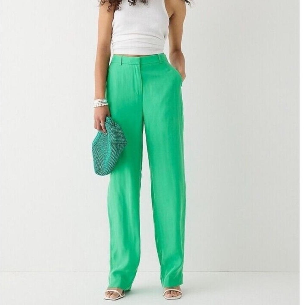 NWT J.Crew drapey cupro blend trousers, size 6